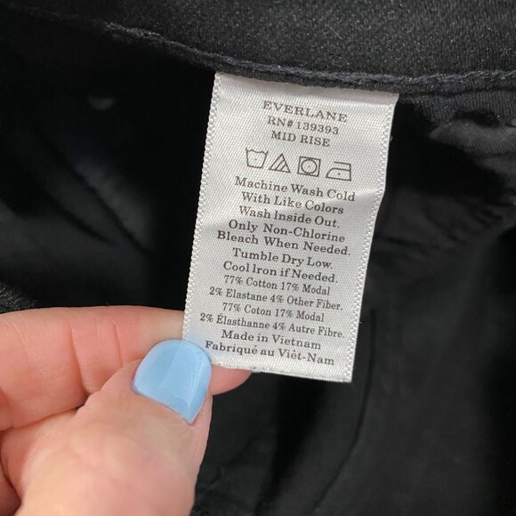 Everlane‎ Mid-Rise Black Skinny Jeans Size 28 - Picture 5 of 8